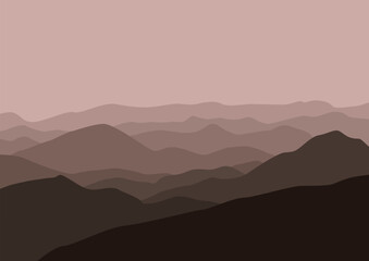 landscape mountains illustration design for wallpaper