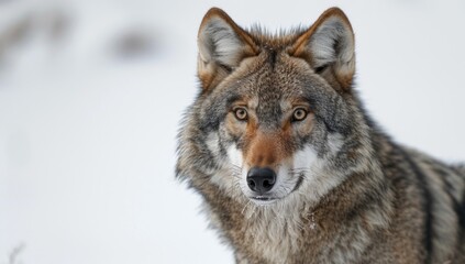 Fototapeta premium Wolf Portrait in a Snowy Landscape