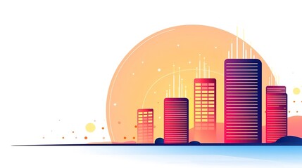 Fototapeta premium Innovative tech startup garage, evening, soft neon glows, side angle, spacious isolated on soft plain pastel solid background