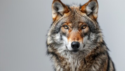 Obraz premium Close-Up Portrait of a Wolf's Intense Gaze