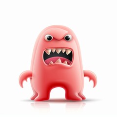 Obraz premium A red monster with big teeth and a menacing look on its face