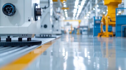 Cutting-edge production facility, clean and organized, with workers monitoring automated systems, demonstrating efficiency and precision in manufacturing