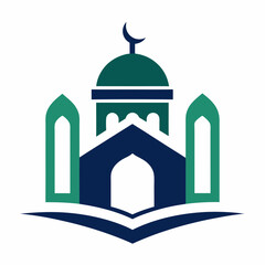 Modern Islamic school logo icon vector art illustration