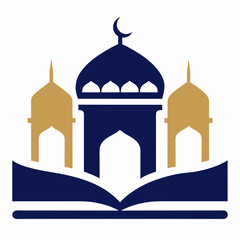 Modern Islamic school logo icon vector art illustration