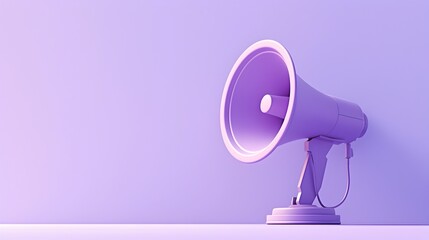 Pastel Lavender Minimalist Megaphone with Serene Backdrop
