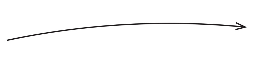 Dual semi circle arrow. Vector illustration. Semicircular curved thin long double ended arrow. Long arrow vector icon. Black horizontal double arrow. Vector 10 Eps. Black simple symbol for measuring. 