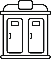 Public bio toilet cabin icon showing an outdoor portable bathroom for events