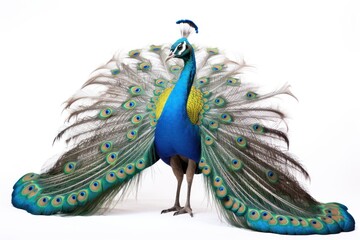 Obraz premium Peacock animal bird white background.