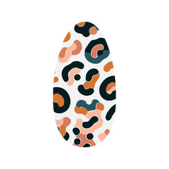 leopard fur pattern nail art vector illustration template design