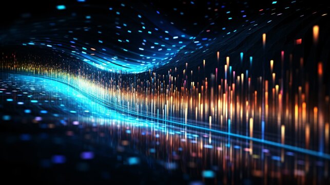 Abstract image of data streams and binary code in a digital network - Powered by Adobe