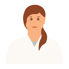 Woman Medical Staff Character Isolated on White Background. Vector Illustration in Flat Style.