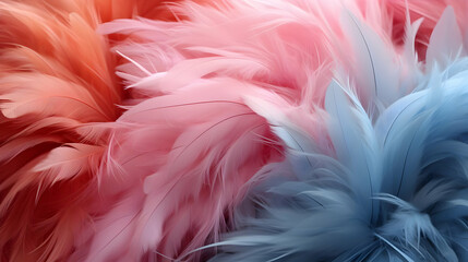 Obraz premium Pink and Blue Feathers Abstract Background