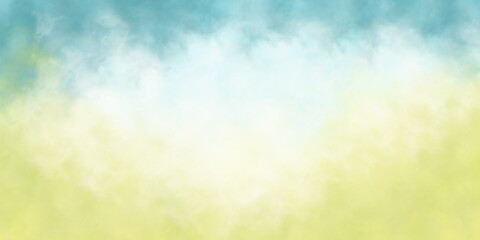 Abstract summer landscape background with green and blue sky,  Modern gradient painting