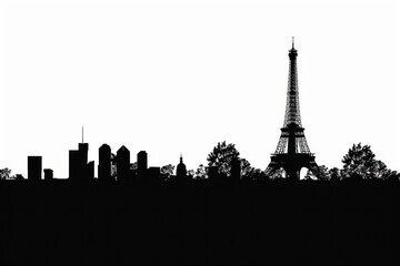 Paris silhouette clip art architecture building landmark.