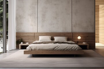 Bed furniture bedroom architecture.