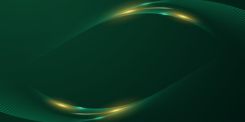 green abstract background with luxury golden elements vector illustration © A-R-T-I Vector