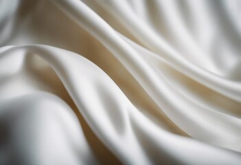 Obraz premium linen white fabric tablecloth silk plaid wallpaper creased texture closeup bed