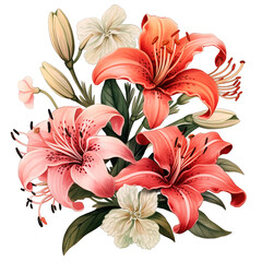 Beautiful Flower Algaonema Clipart Sticker Isolated Illustration With Generative AI