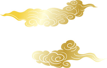 Chinese traditional retro golden cloud