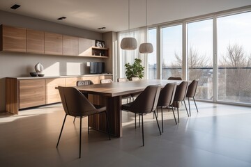 Table chair architecture furniture.