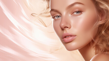 Naklejka premium close-up shot of a woman's face for skincare, spa, facial poster