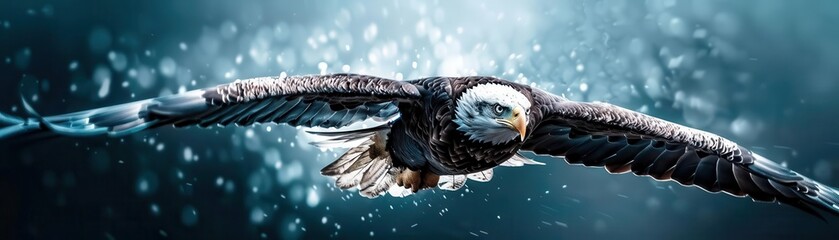 Obraz premium Majestic eagle soaring in the sky, wildlife photography, nature