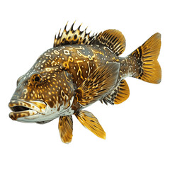 Fototapeta premium Golden Alligator Gar fish isolate white background png 