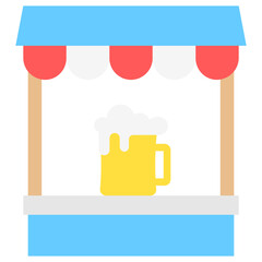 Beer Tent multi color icon, related to oktoberfest, German traditional theme. use for UI or UX kit, app and web development.