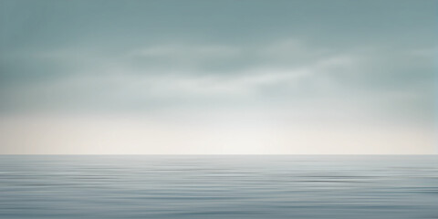 Fototapeta premium Minimalistic seascape, gloomy sky, vector illustration, natural background