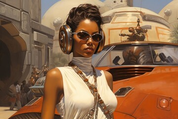 Sunglasses portrait vehicle fashion.