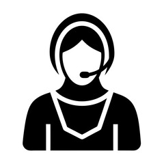 Moslem customer care service and support logo icon - Vector Art Illustration