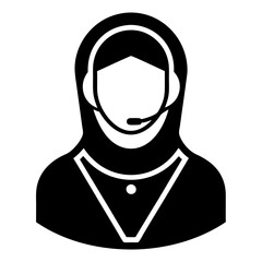 Moslem customer care service and support logo icon - Vector Art Illustration