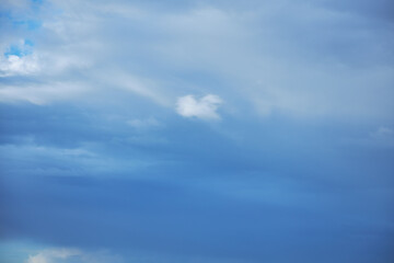 Evening background of sky with clouds.The sky is covered with rain clouds.