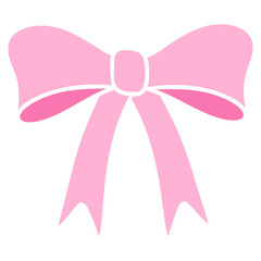 pink ribbon bow vector icon