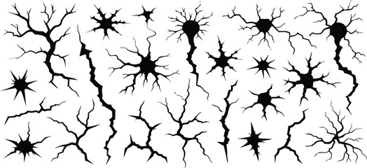 Broken texture vector crack illustration 