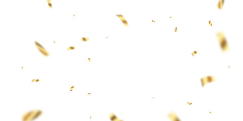 Celebration background with golden zigzag confetti beautifully breaking apart, vector illustration