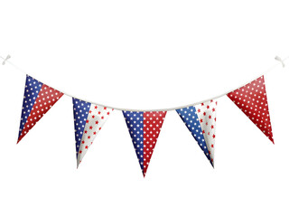 Obraz premium A banner with a red, white, and blue American flag with stars