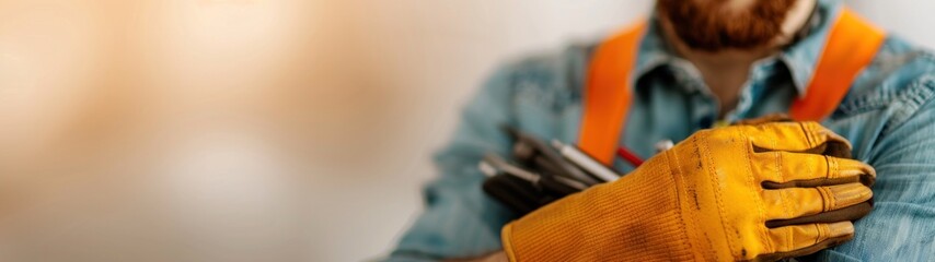 Young electrician artisan taking tools out of his tool bag
