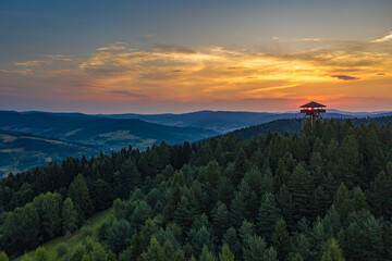 Malnik wieża, wschód słońca, Poland, EU © Maciej G. Szling
