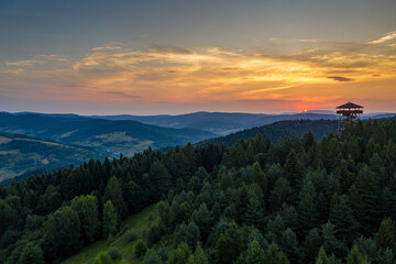 Malnik wieża, wschód słońca, Poland, EU © Maciej G. Szling