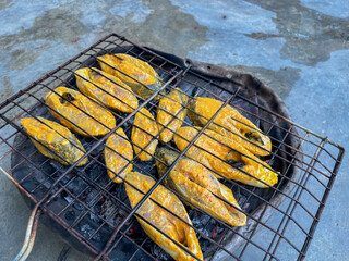 Milkfish grilled seasoned with yellow spices, typical of the taste of the archipelago