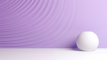 abstract 3d interior scene white ball and line texture background with violet background color and sunlight.