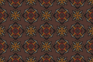 Mexican Style Frame, Traditional Ethnic Ikat, Aztec Abstract Vector Pattern, Seamless Pattern in Tribal, Folk Embroidery and Mexican Style.