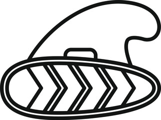 Christmas surfboard line icon, merry christmas and happy new year related vector illustration