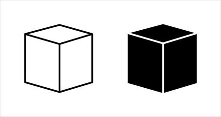 Simple delivery box icon set vectors illustration, on a white background.