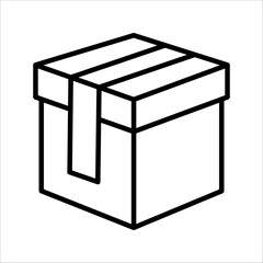 Simple delivery box icon vector illustration, on a white background.