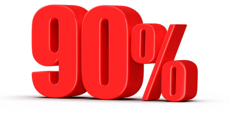 90 Percent Off Sale Red Number 3D