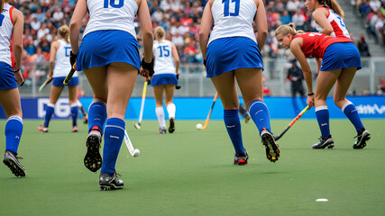 Fototapeta premium AI image generate of the women's field hockey team at the Paris 2024 Olympics