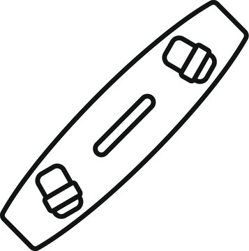 recommend clip art: Outline icon depicting a hydrofoil surfboard, highlighting its design and features for riding waves