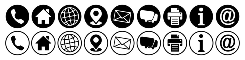 Set of Contact and web icons.Vector
